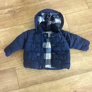 Baby GAP Navy Puffer Coat, flannel lining. 18-24 months